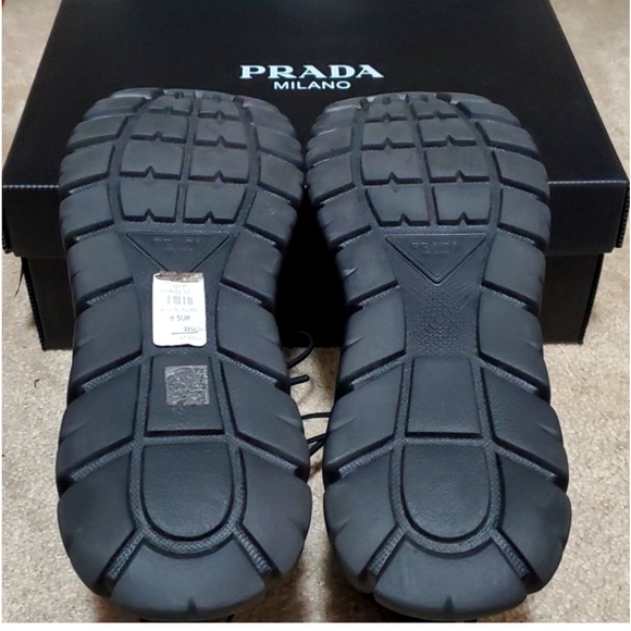 PRADA Men's Allacciate Rush Triangle Logo Knit Sneakers - Picture 7 of 17